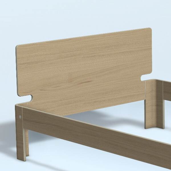 Auping Auronde Gavl Trekvartseng Høj Model Natural Oak 140 Cm