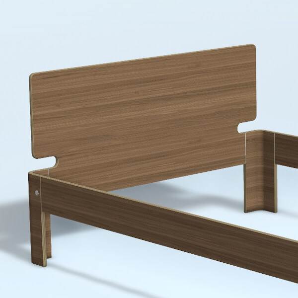 Auping Auronde Gavl Trekvartseng Høj Model Natural Walnut 140 Cm