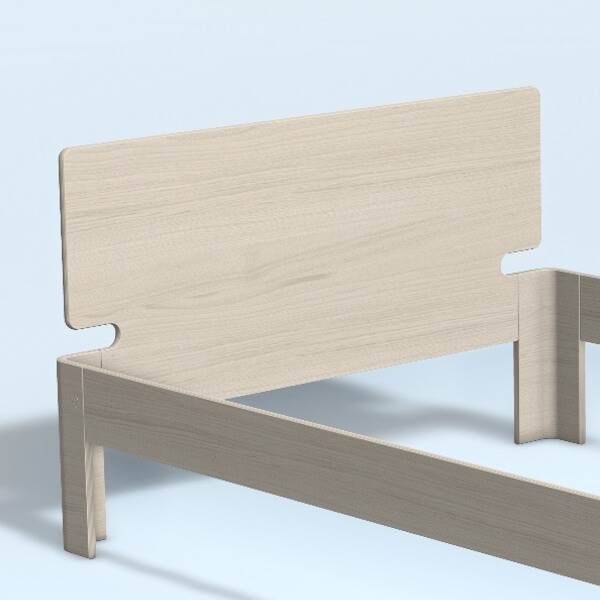 Auping Auronde Gavl Trekvartseng Høj Model Soft White Oak 140 Cm