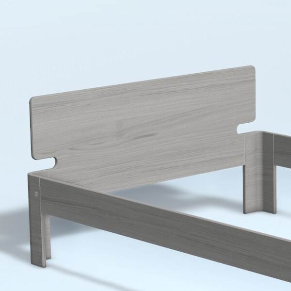 Auping Auronde Gavl Trekvartseng Lav Model Chalk Grey Oak 140 Cm
