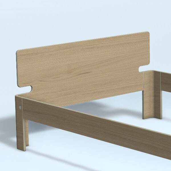 Auping Auronde Gavl Trekvartseng Lav Model Natural Oak 140 Cm