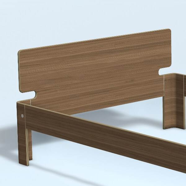 Auping Auronde Gavl Trekvartseng Lav Model Natural Walnut 120 Cm