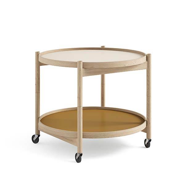 Brdr  Krüger Bølling Bakkebord 60 Cm  Eg Ubehandlet  Bakke  : Gul Cream   Bakke  : Beige Brun