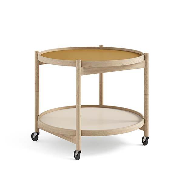Brdr  Krüger Bølling Bakkebord 60 Cm  Eg Ubehandlet  Bakke  : Gul Cream   Bakke  : Sort Hvid