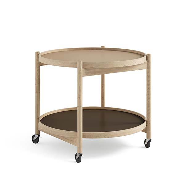 Brdr  Krüger Bølling Bakkebord 60 Cm  Eg Ubehandlet  Bakke  : Beige Brun   Bakke  : Sort Hvid