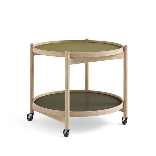 Brdr  Krüger Bølling Bakkebord 60 Cm  Eg Ubehandlet  Bakke  : Lys Grøn Mørk Grøn   Bakke  : Ubehandlet Eg