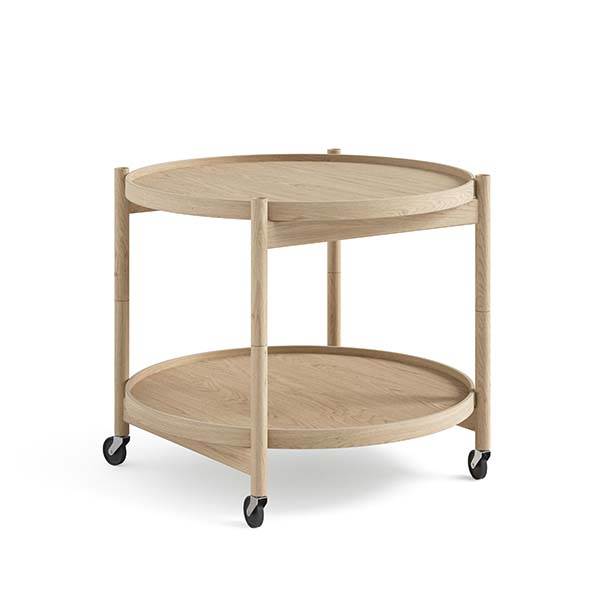 Brdr  Krüger Bølling Bakkebord 60 Cm  Eg Ubehandlet  Bakke  : Ubehandlet Eg   Bakke  : Sort Hvid