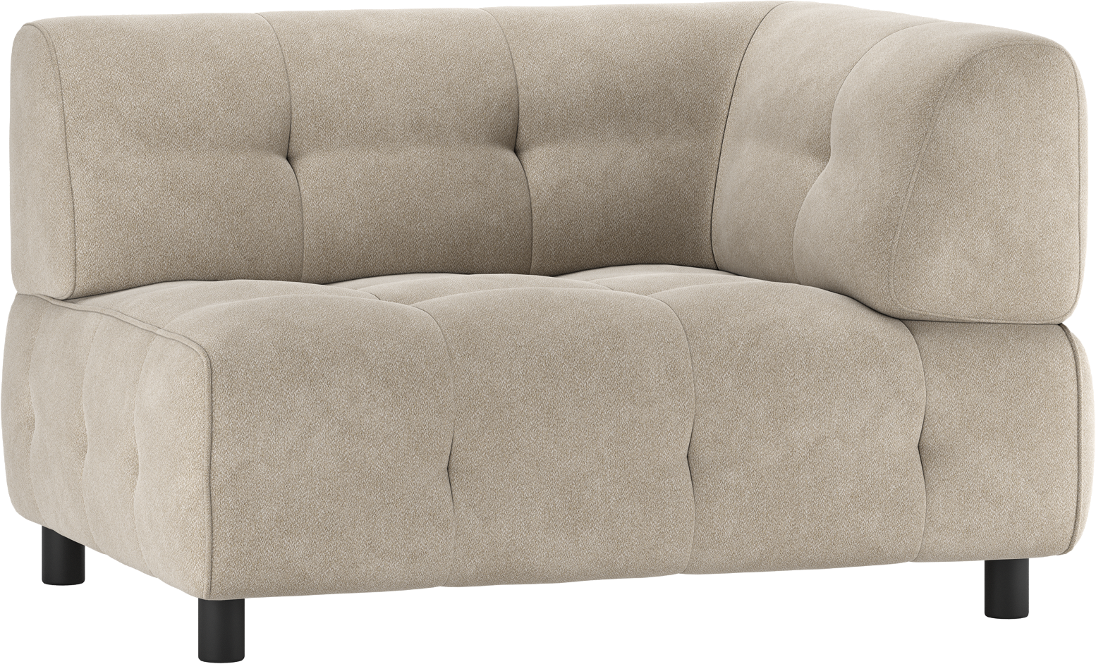 Byg-selv Modulsofa Woood Louis    -pers  Med Højre Arm Lysegrå Vævet Polyester
