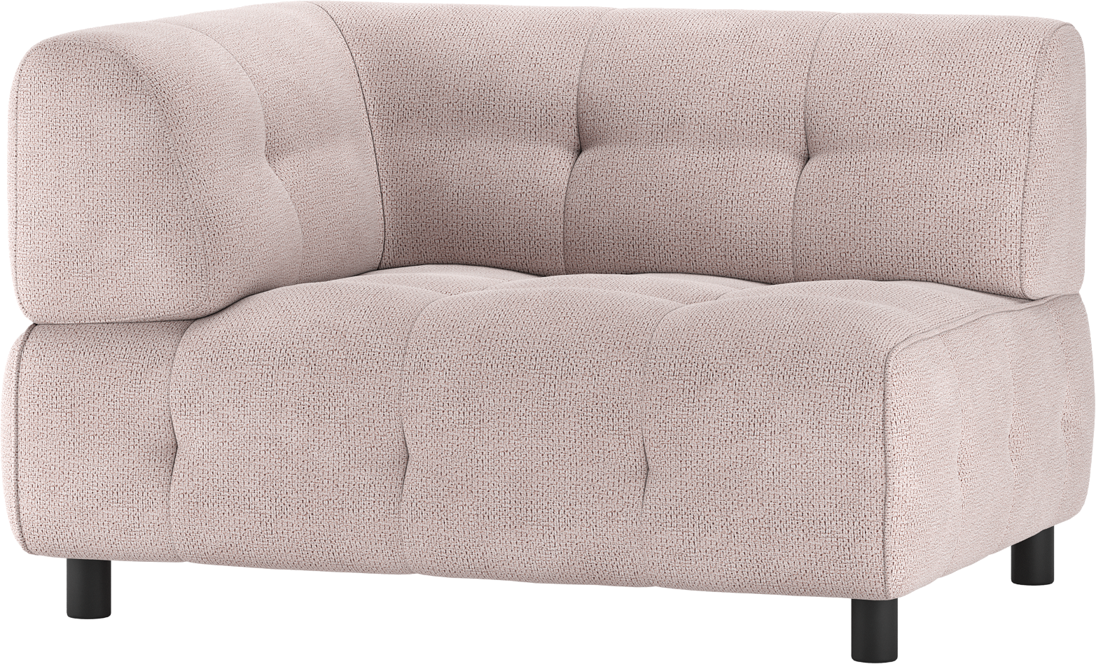 Byg-selv Modulsofa    -sæders Venstremodul Woood Louis Lyserød Chenille Polyester