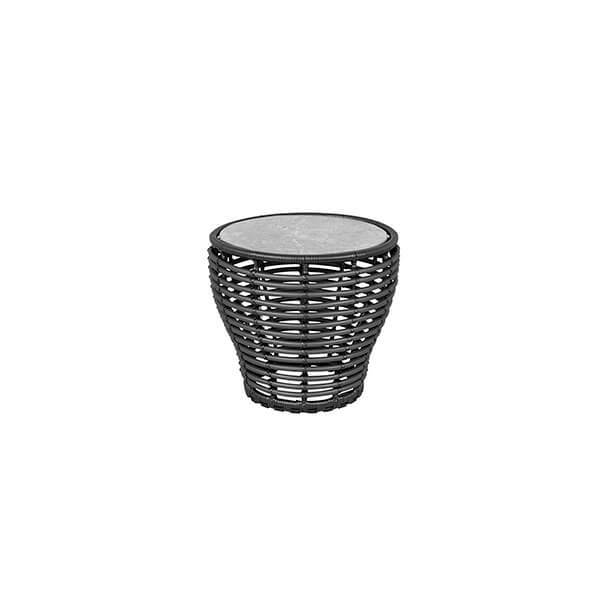 Cane-line Basket Sofabord Lille Stel: Grafit Bordplade: Grå