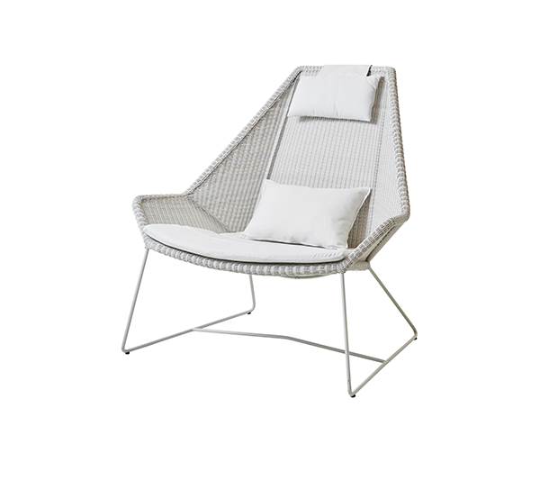 Cane-line Breeze Highback Havestol Hvid Grå Med Hynde   Hvid