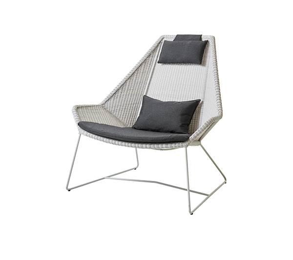 Cane-line Breeze Highback Havestol Hvid Grå Med Hynde   Sort