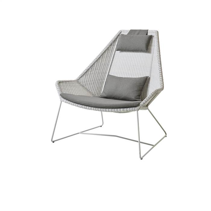 Cane-line Breeze Highback Havestol Hvid Grå Med Hynde   Taupe