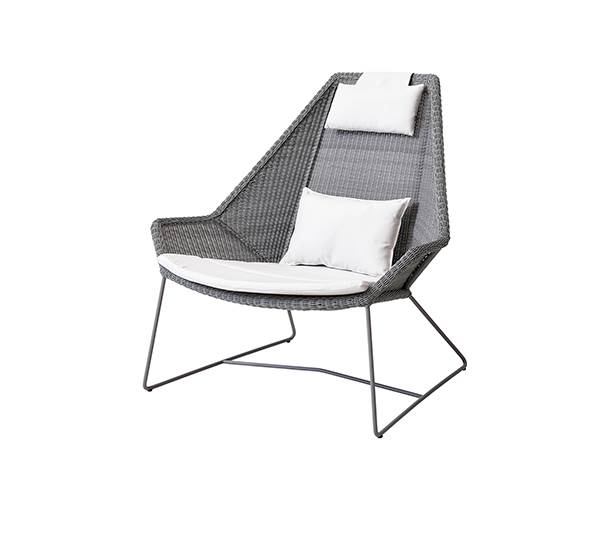 Cane-line Breeze Highback Havestol Lysegrå Med Hynde   Hvid