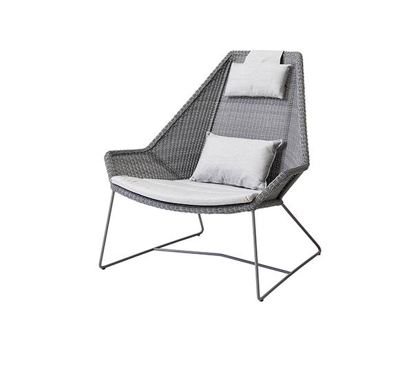 Cane-line Breeze Highback Havestol Lysegrå Med Hynde   Lysegrå