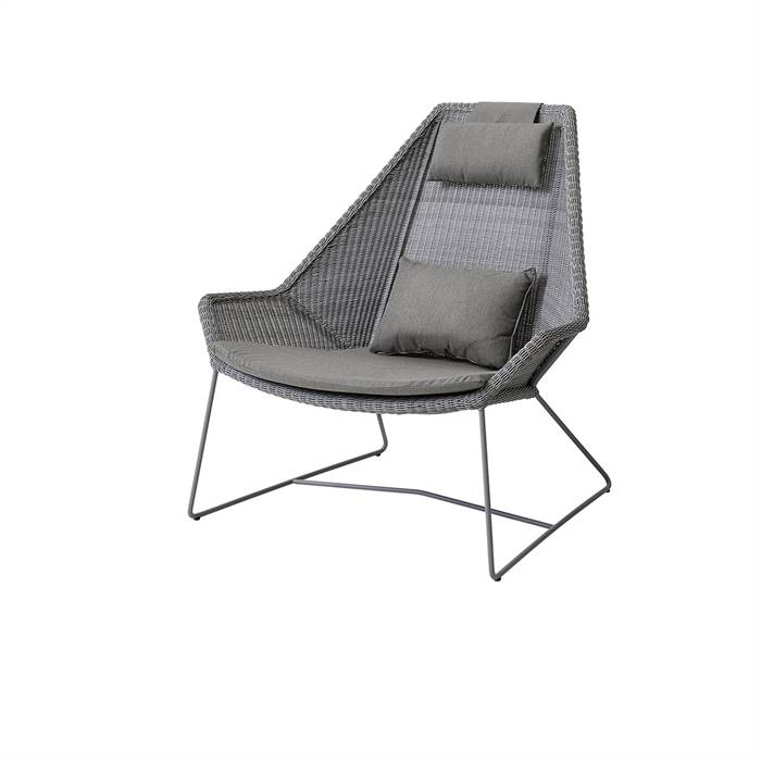 Cane-line Breeze Highback Havestol Lysegrå Med Hynde   Taupe