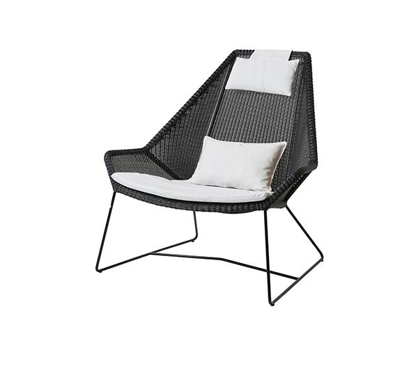Cane-line Breeze Highback Havestol Sort Med Hynde   Hvid