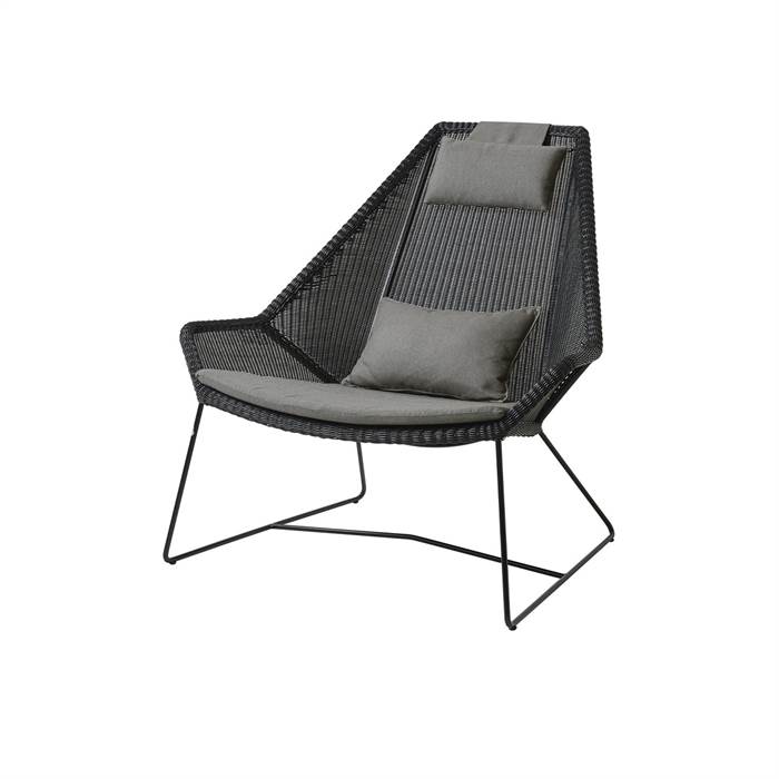 Cane-line Breeze Highback Havestol Sort Med Hynde   Taupe
