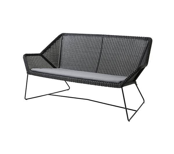 Cane-line Breeze  -personers Havesofa Sort  Hynde Grå
