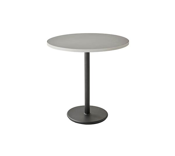 Cane-line Go Cafébord ø75 Cm Lavagrå Med Aluminium Hvid
