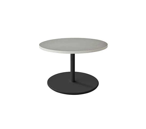Cane-line Go Sofabord  ø75 Cm Lavegrå Aluminium Hvid