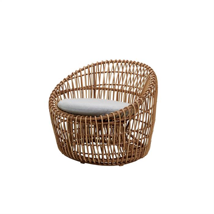 Cane-line Nest Round Stol Natur Med Grå Hynde