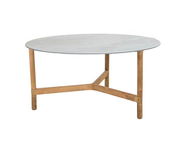 Cane-line Twist Sofabord Rundt   90 Cm  Stel: Teak Bordplade: Fossil Grå