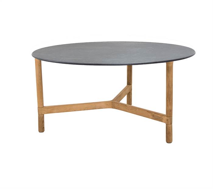 Cane-line Twist Sofabord ø70 Cm Teak Stel Bordplade: Fossil Sort