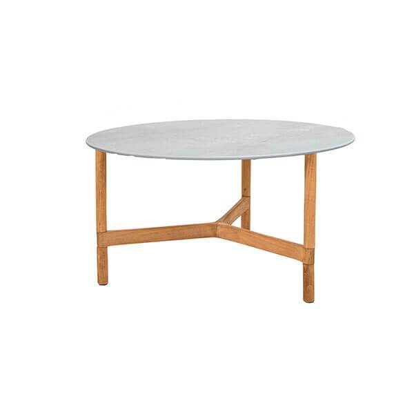 Cane-line Twist Sofabord ø70 Cm Teak Stel Bordplade: Fossil Grå