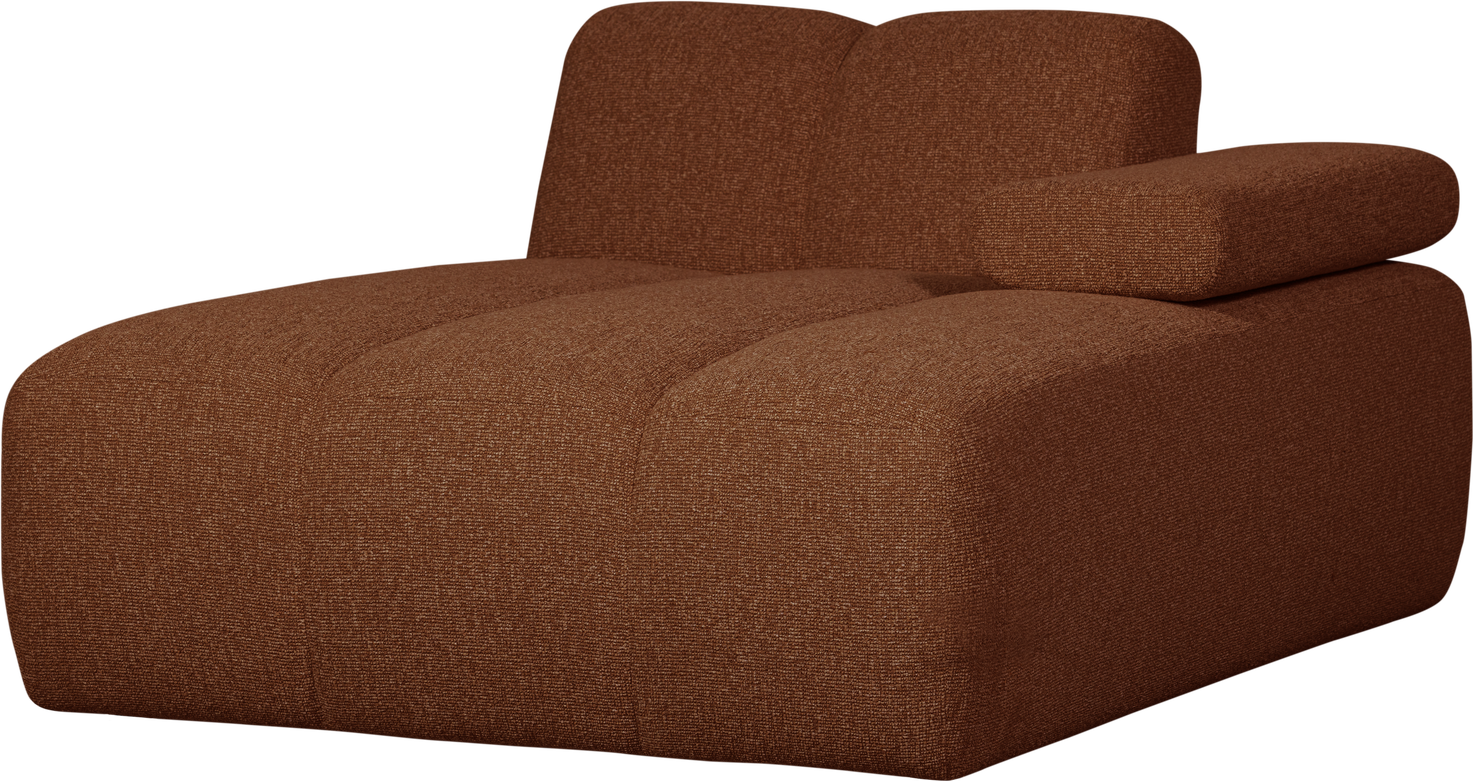 Chaiselong Modul Højre Woood Mojo Bouclé Modulsofa  Rustbrun Melange  100  Polyester  Justerbare Armlæn