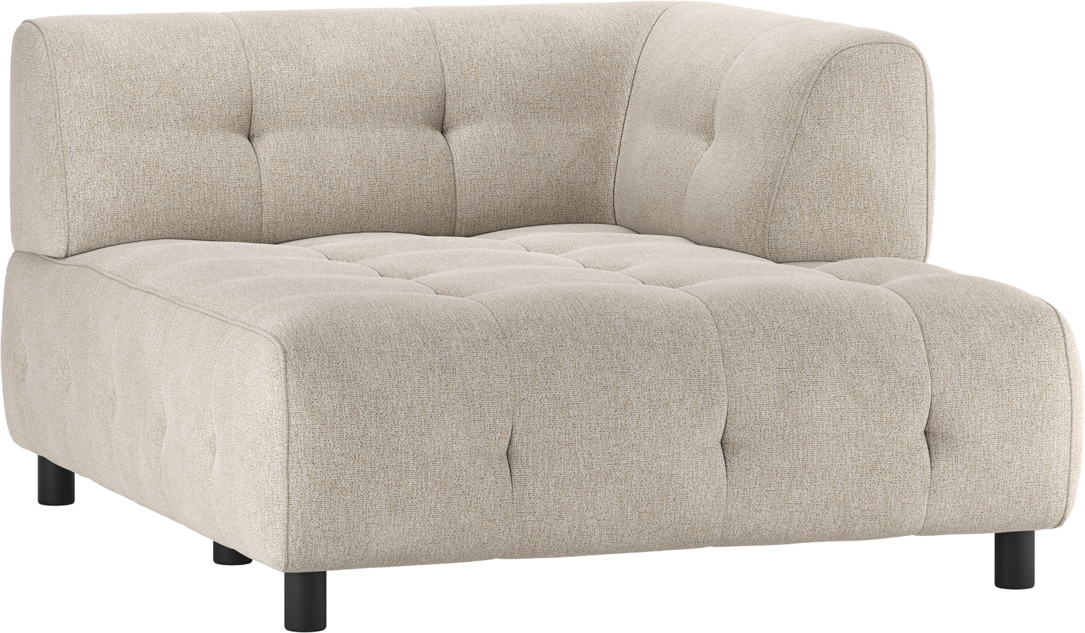 Chaiselong Sofa Woood Louis     Pers Modulær Højre Armlæn Lysegrå Fladvævet