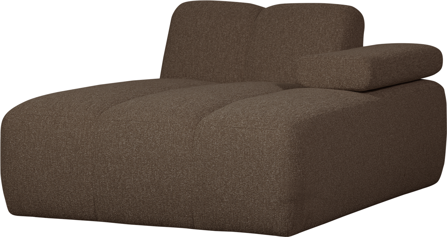 Chaiselongmodul Woood Mojo Modulsofa Højre Brun Melange Bouclé  Manuelt Justerbare Armlæn