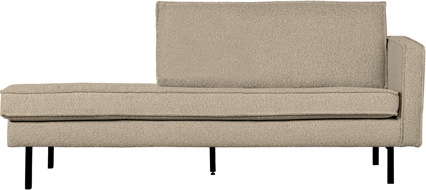 Daybed Woood Rodeo   Beige Bouclé 203 Cm  Moderne Lounge Daybed Med Metalramme