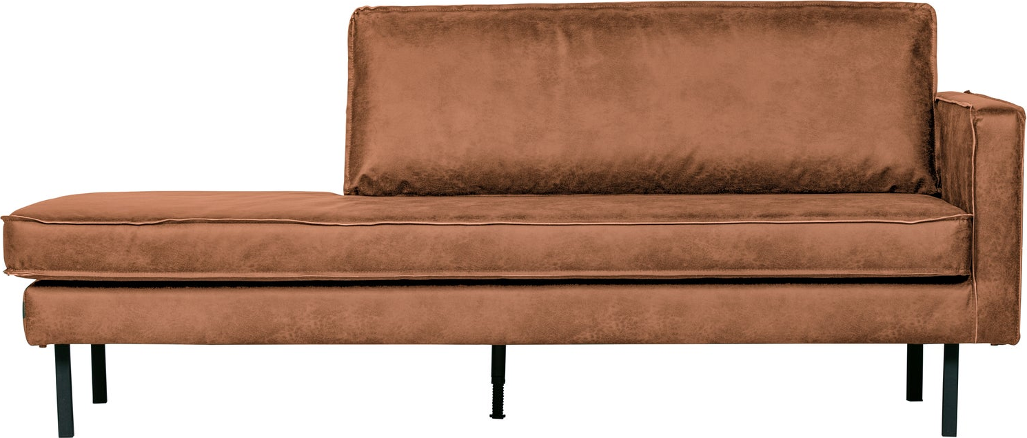 Daybed Woood Rodeo Højrevendt Cognac Ecoleather 203 Cm Fast Komfort Zigzagfjedre