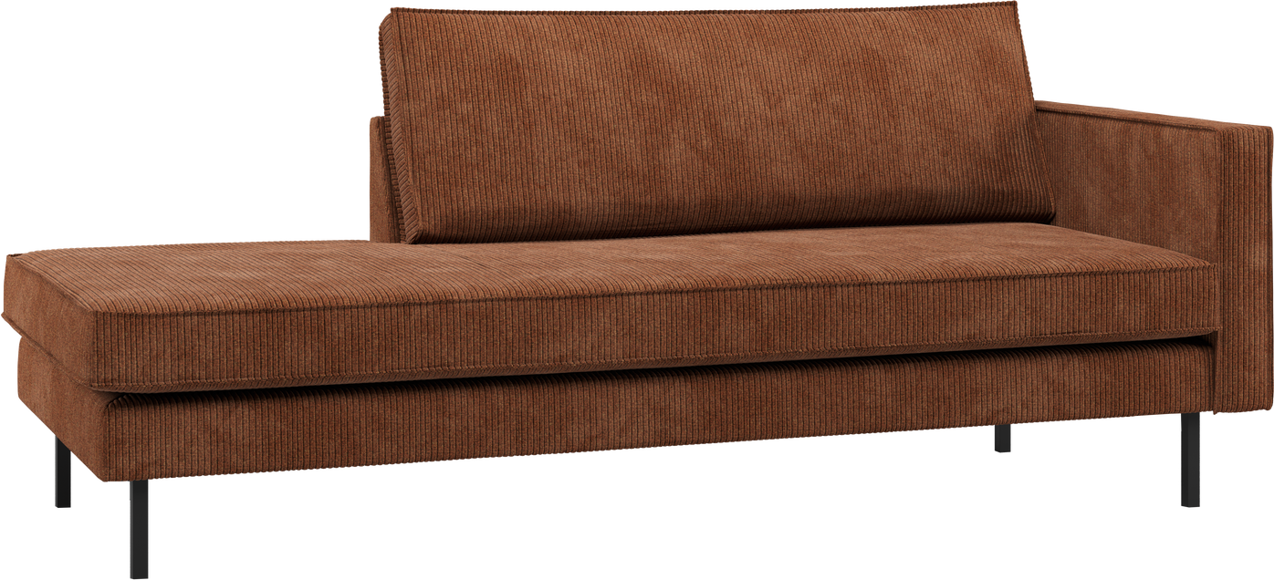 Daybed Woood Rodeo Højrevendt Rustbrun Ribstof 203 Cm