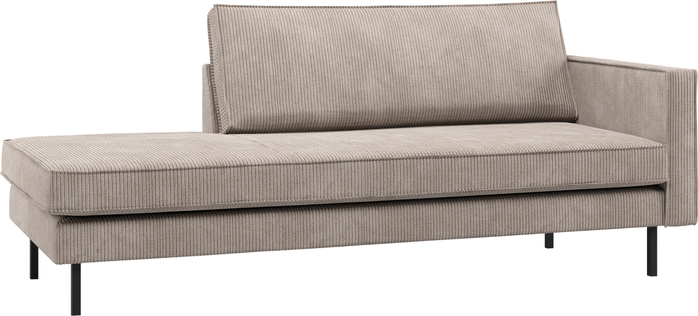 Daybed Woood Rodeo  Mørk Sand Ribstof Polyester  Højrevendt  203 Cm Bred
