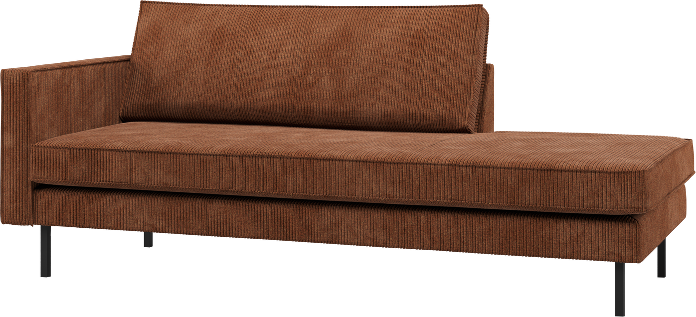 Daybed Woood Rodeo  Rustbrun Ribstof Jacquard  Venstrevendt  B203   D86 Cm