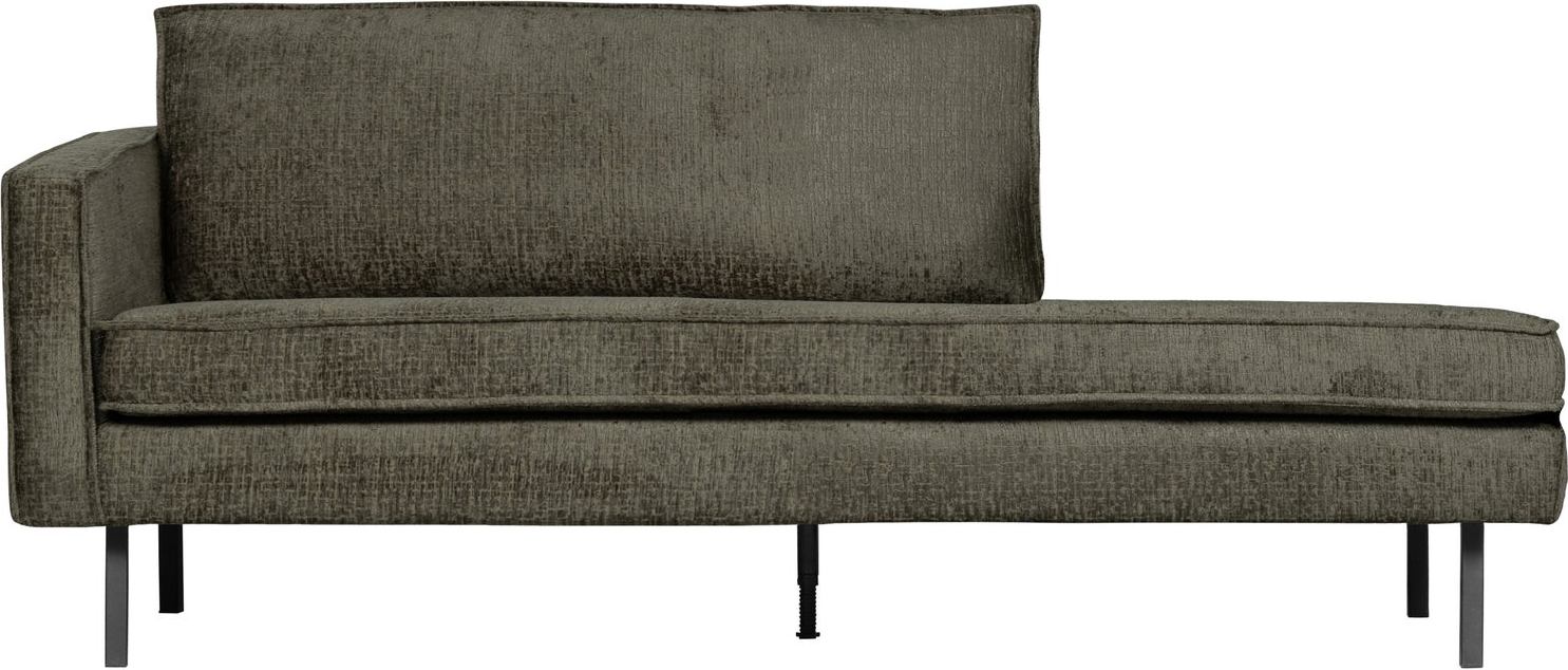 Daybed Woood Rodeo Strukturvelour Frost  203   86 Cm  Moderne Lounge På Træben  Venstrevendt
