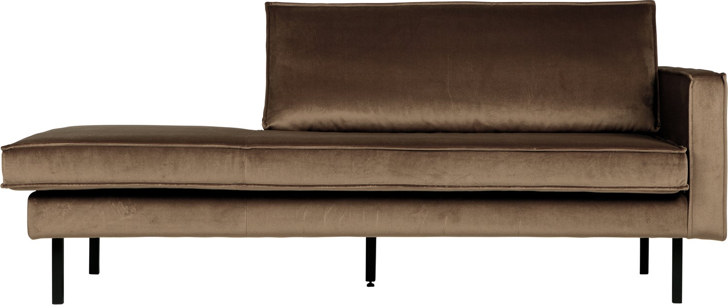 Daybed Woood Rodeo Taupe Jarra-velour  Højrevendt 203 Cm  Loungesofa Med Fast Komfort Og Zigzagfjedring
