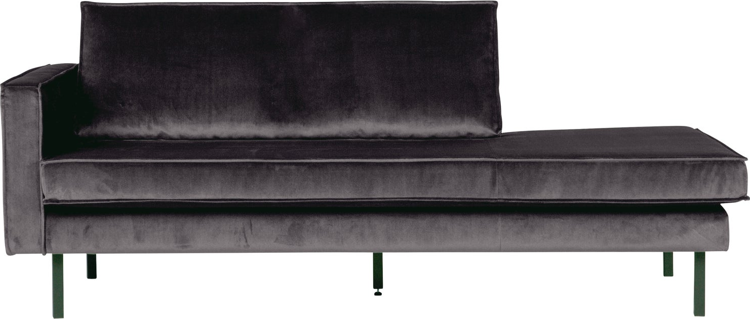 Daybed Woood Rodeo Venstrevendt Antracit Velour  Moderne Lounge  203 Cm