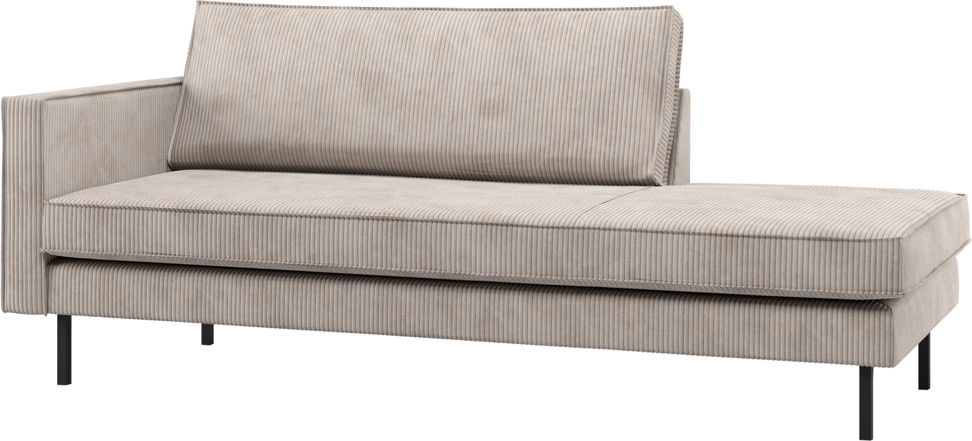 Daybed Woood Rodeo Venstrevendt  Ribstof Ecru Velours  203x86 Cm