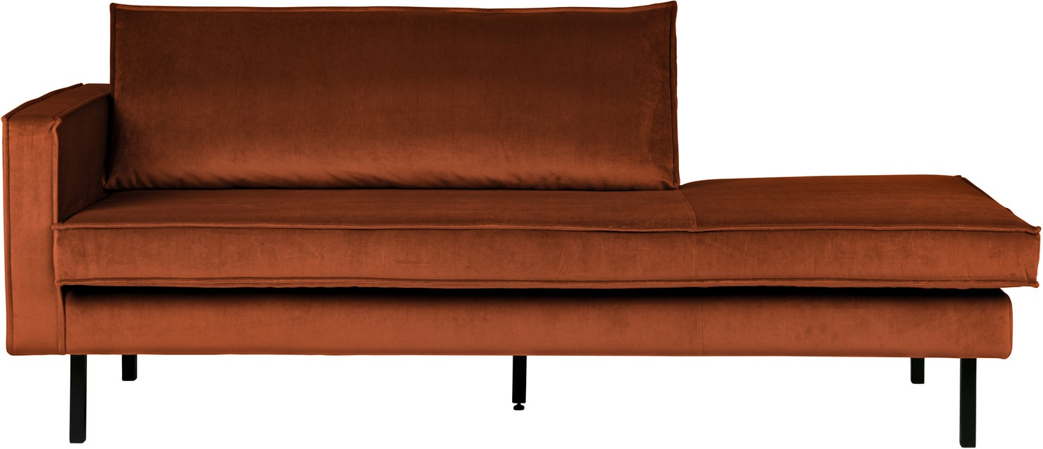 Daybed Woood Rodeo Venstrevendt  Rust Jarra Velour  Høj Benramme  Fast Siddekomfort
