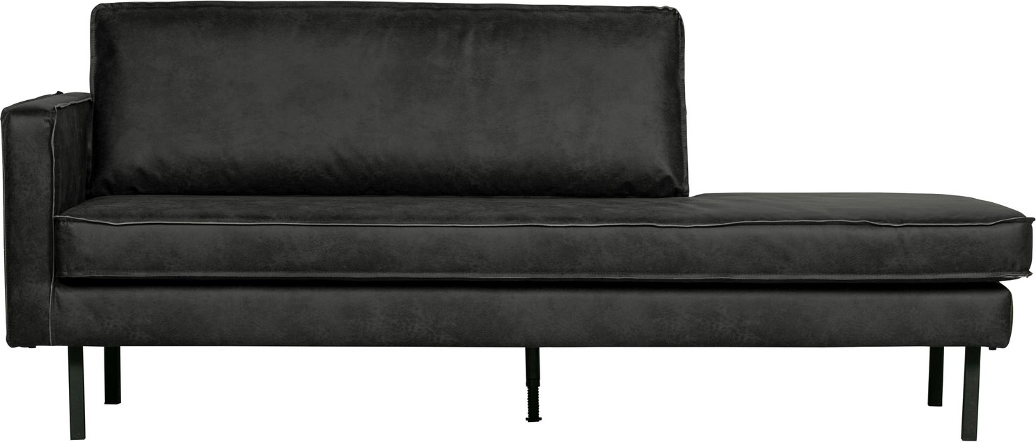 Daybed Woood Rodeo Venstrevendt  Sort Ecoleather  203 Cm  Fast Siddekomfort
