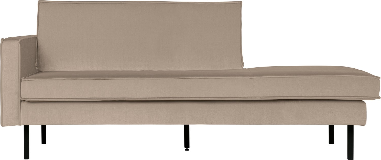 Daybed Woood Rodeo Venstrevendt  Velour Khaki  B203 Cm  Slanke Metalben