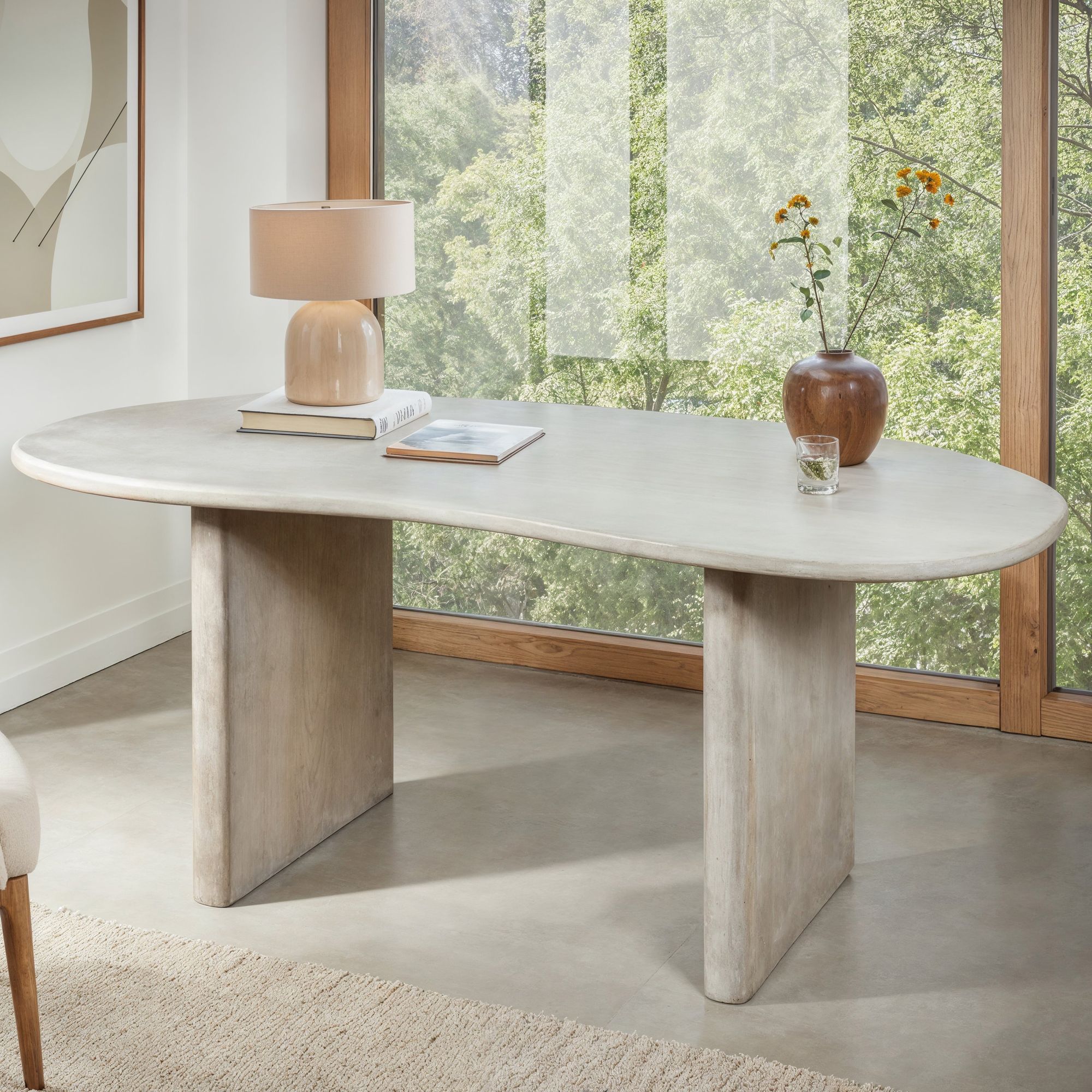 Designer Skrivebord 180x90x75 Cm   Massivt Træ  Computerbord Retro-stil  Hjemmekontor Skrivebord  Nyreformet   Hvid