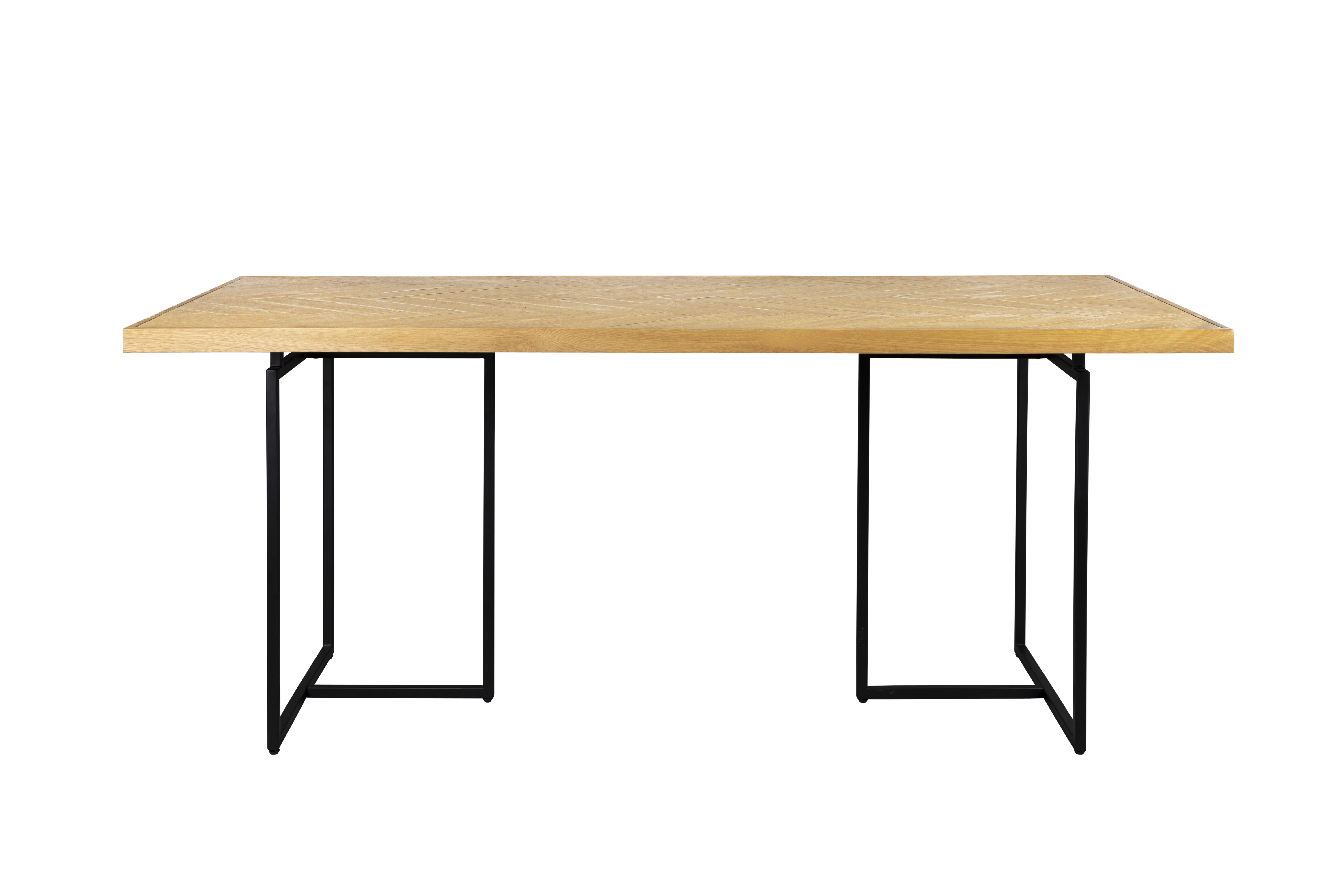 Dutchbone Klasse Spisebord  Sildeben  Rektangulær Natur Træ Og Sort Stål  220x90
