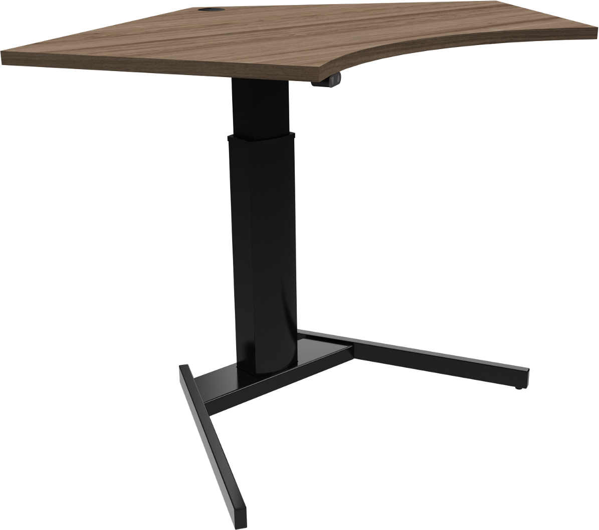Enkeltben Hæve- Sænkebord Arbejdsbord Zennord Optiheight Femkantet   Mørk Valnød Sort Justerbart 68-120 Cm