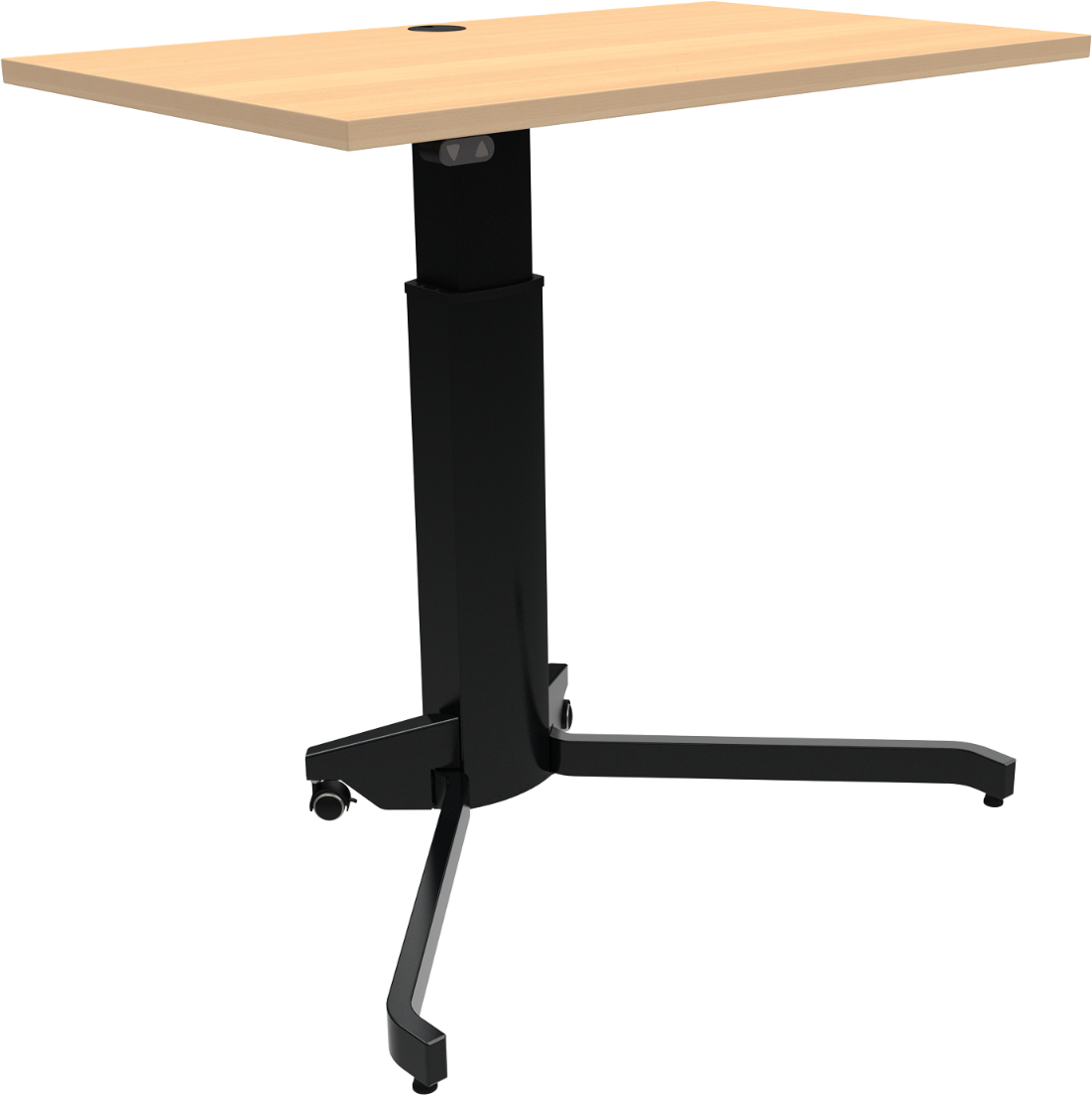 Enkeltben Hæve-sænkebord Zennord Aerotable Firkantet Bøg Natur Sort 120x60x100 Cm Elektrisk Skrive- Ståbord