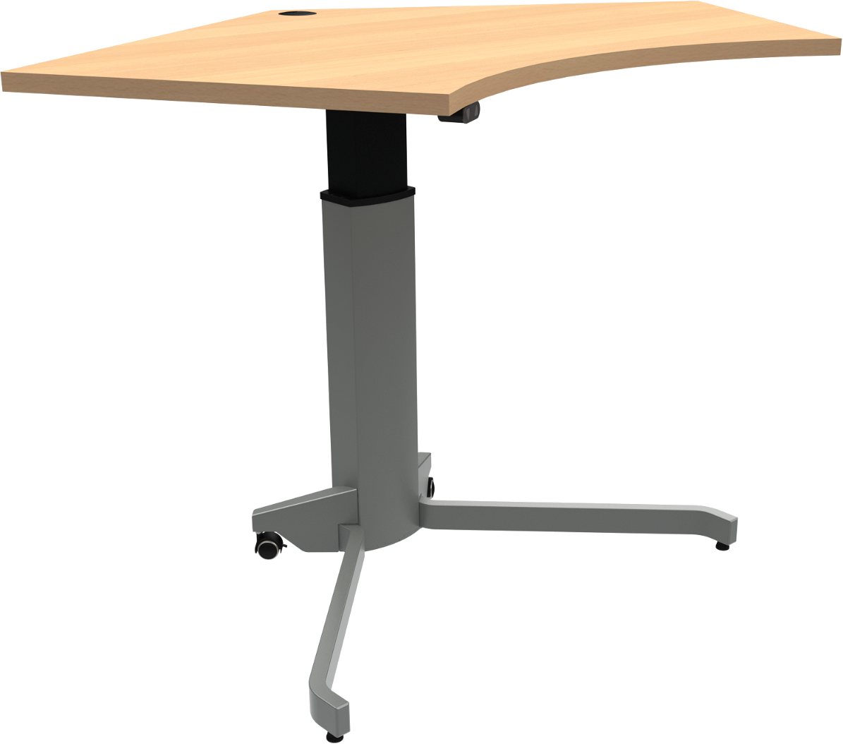 Enkeltben Hæve-sænkebord Zennord Zenrise Sidde- Og Ståbord Femkantet Bøg Sølv H68-120 Cm