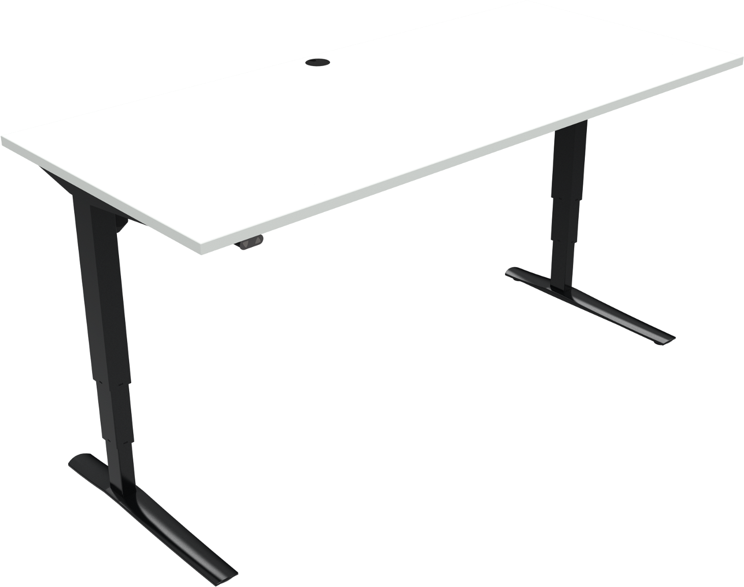 Firkantet To-bens Hæve-sænkebord Zennord Rise Rest Arbejdsbord Hvid Sort 180x80 Cm